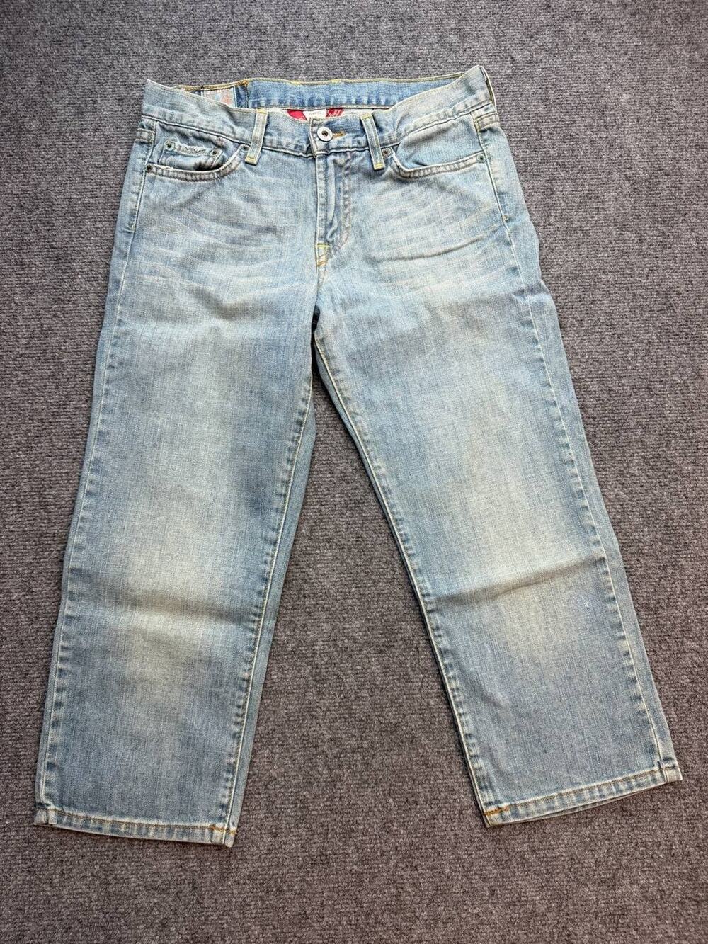 Vintage Y2K Lucky Brand Gene Montesano Women's Capri Jeans 6/28 Light Wash